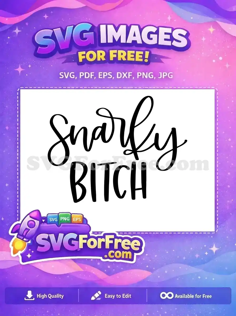Free Snarky Cursive Free Bitch Bold T shirt Free SVG