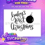 Free Baby First Free Christmas Ornament T shirt Free SVG - Instant Download