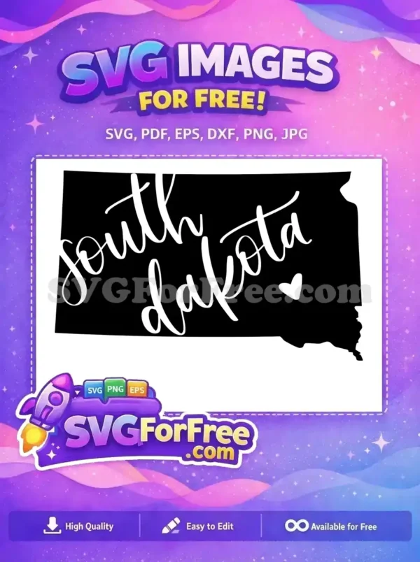 Free South Dakota Outline Free Heart Location T shirt Free SVG Free South Dakota Outline Free Heart Location T shirt Free SVG