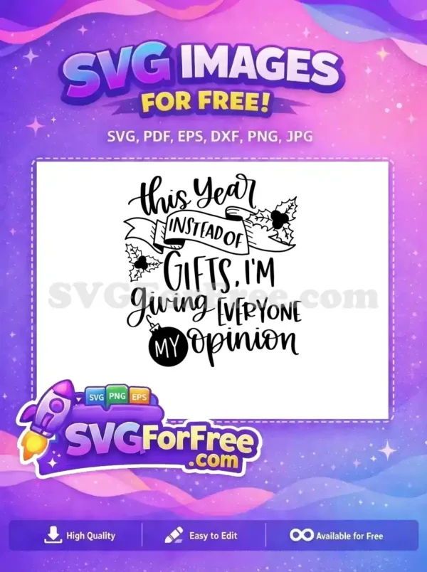Free Christmas Ornament Free Opinion Quote Instead Free SVG