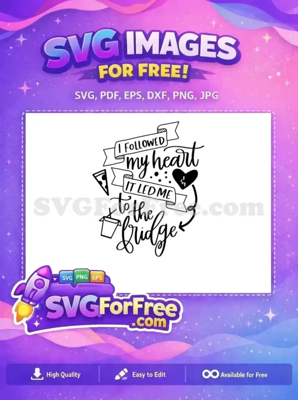 Free Heart Fridge Free Pizza Foodie Free SVG