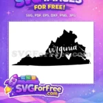 Free Virginia State Outline Free Heart T shirt Quotes Free SVG - Instant Download