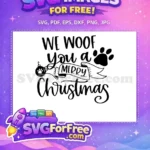 Free We Woof You Merry Christmas Free Ornament Free SVG - Instant Download