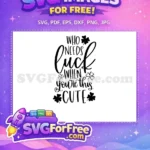 Free Clover Details Free Lucky Quote St Patricks Free SVG - Instant Download