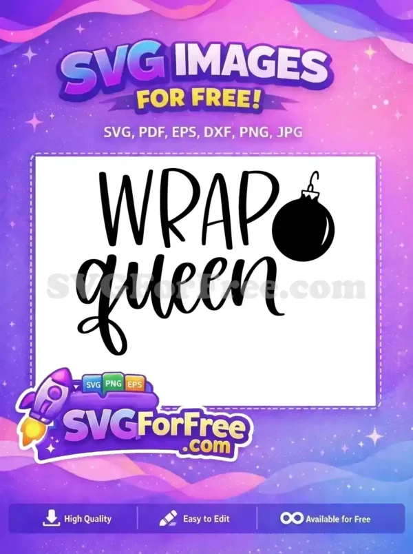 Free Wrap Queen Free Christmas Ornament T-shirt Free SVG