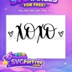 Free Hearts XOXO Design Free Hugs and Kisses Quote Free SVG - Instant Download