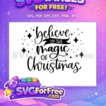 Free Believe Magic Quote Free Christmas Stars Free SVG - Instant Download