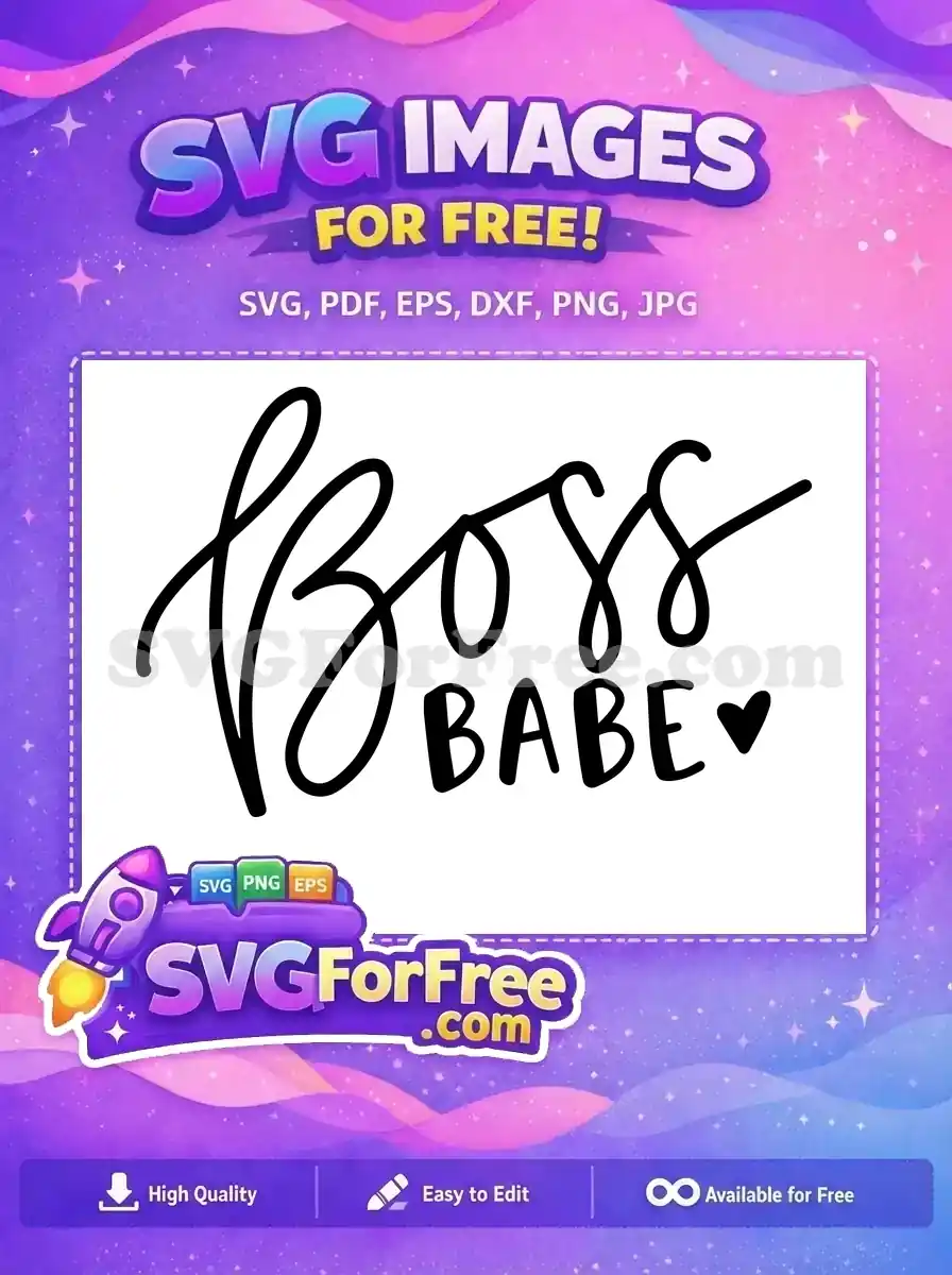 Free Bold Font Free Heart Detail Boss Babe Free SVG