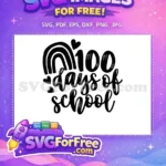 Free Rainbow Heart Free 100 Days School Free SVG 2 - Instant Download