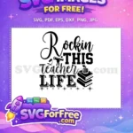 Free Rockin Teacher Free Life Books Teacher Free SVG - Instant Download