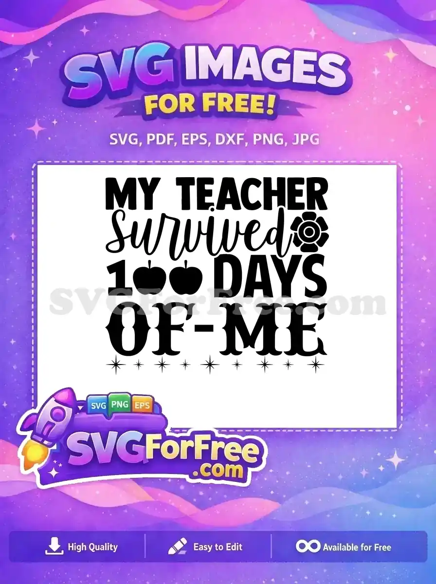 Free Teacher Quote Free 100 Days Of School Free SVG