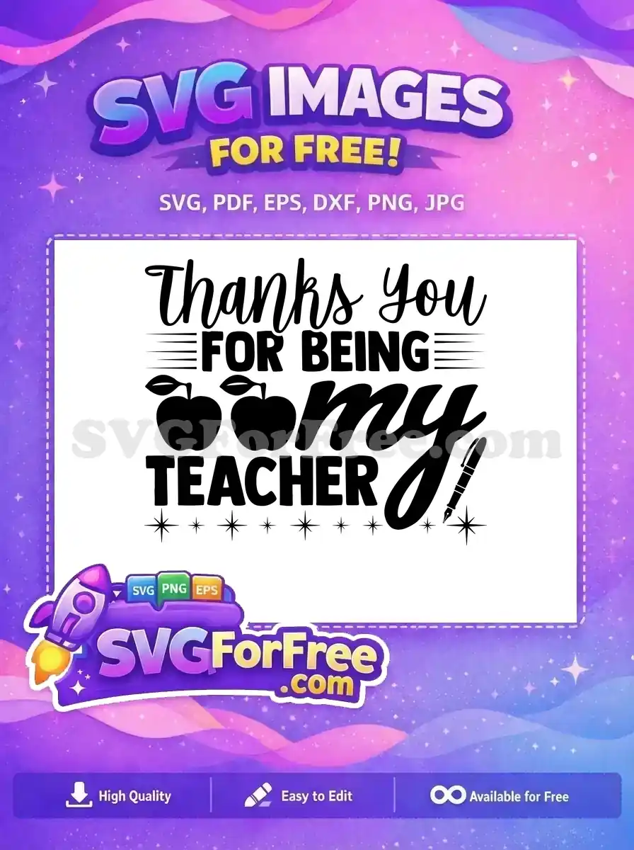 Free Apple Accents Free Thankful Quote Teacher Free SVG