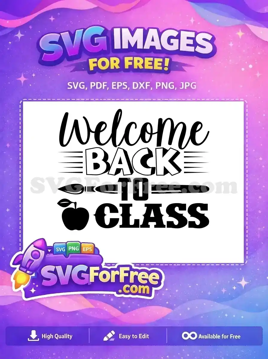 Free Welcome Back to Class Free Apple Brush Free SVG