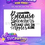 Free Teacher Quote Free Apple Heart Teacher Free SVG 2 - Instant Download