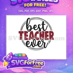 Free Best Teacher Lettering Free Burgundy Text Teacher Free SVG