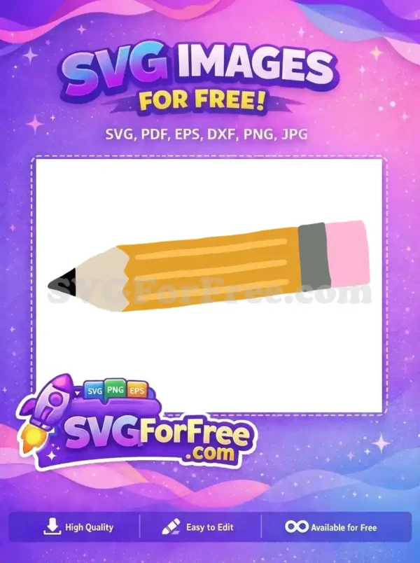 Free Yellow Pencil Free Pink Eraser Teacher Free SVG