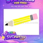 Free Yellow Pencil Drawing Free Pink Eraser Teacher Free SVG - Instant Download