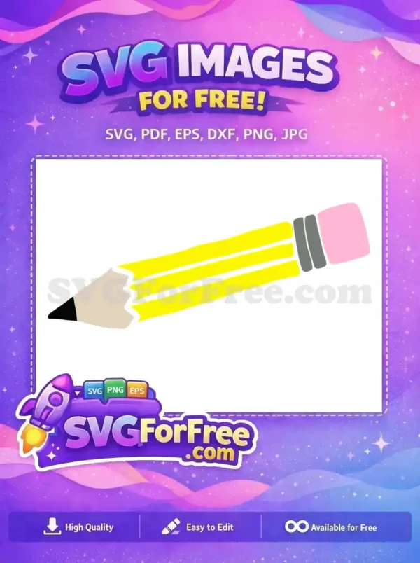 Free Yellow Pencil Drawing Free Pink Eraser Teacher Free SVG
