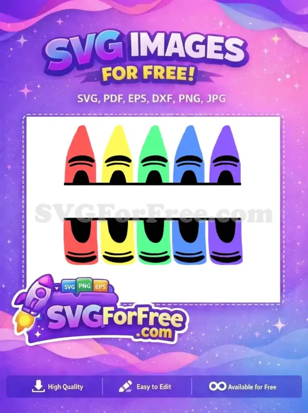 Free Colorful Crayon Set Free Teacher Design Free SVG 1