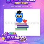 Free Graduation Owl Free Stack Books Teacher Free SVG - Instant Download
