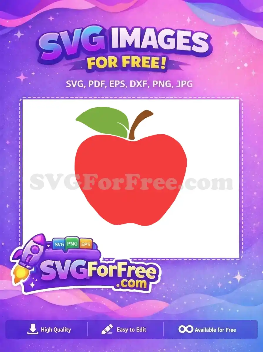 Free Red Apple Free Green Leaf Teacher Free SVG