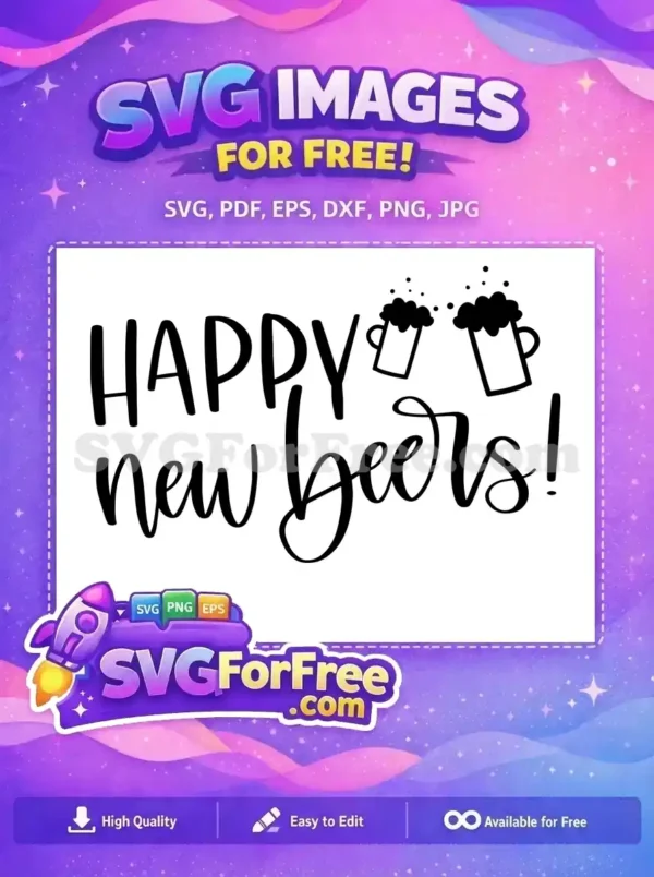 Free Bubbling Beer Mugs Free Cheers Design New Year Free SVG Free Bubbling Beer Mugs Free Cheers Design New Year Free SVG