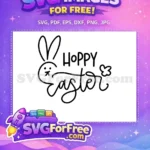 Free Cute Bunny Face Free Hoppy Easter T shirt Free SVG - Instant Download