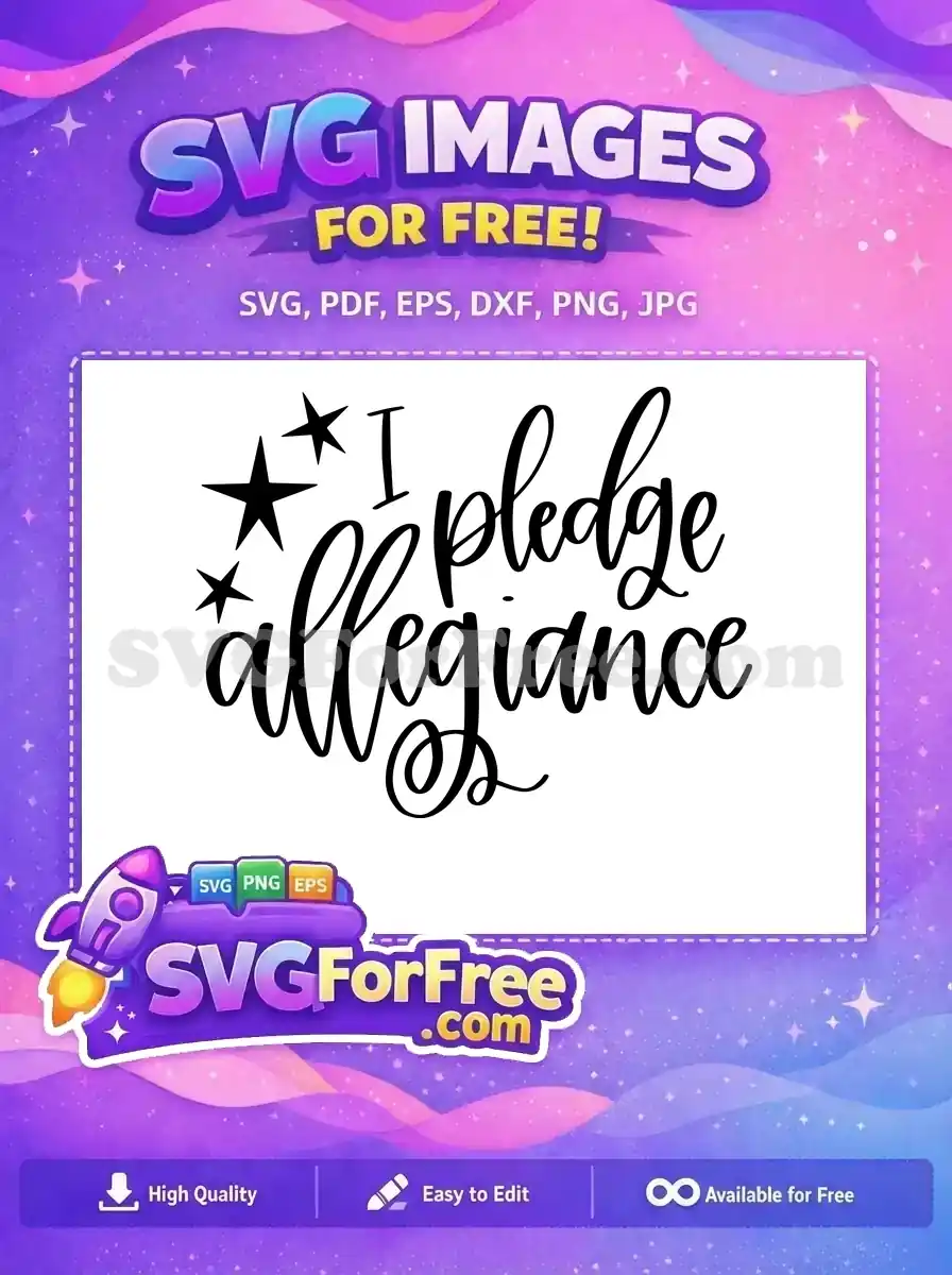 Free Pledge Allegiance Script Free Three Stars Patriotic Free SVG