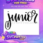 Free Black Junior Free Script T shirt Quotes Free SVG - Instant Download