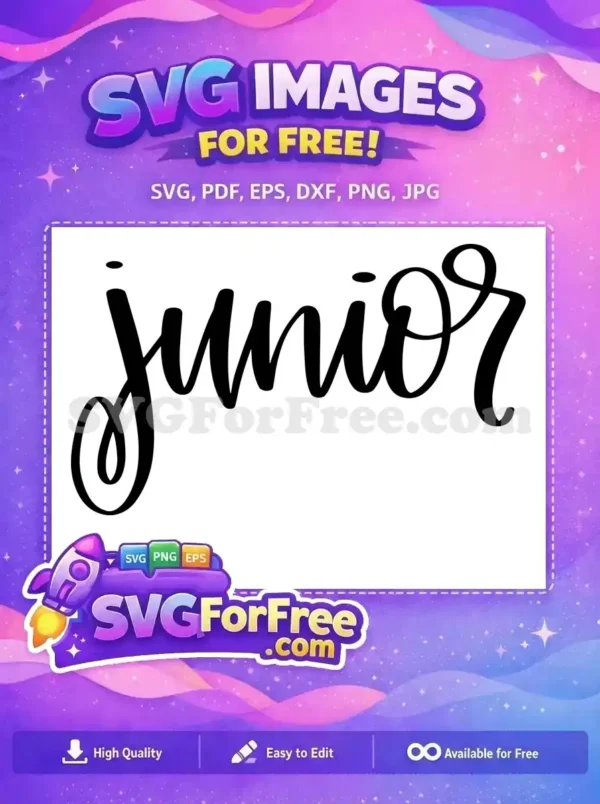 Free Black Junior Free Script T shirt Quotes Free SVG