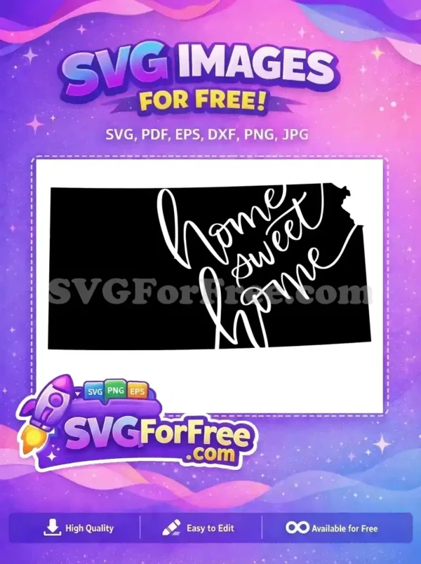 Free Kansas Outline Free Home Sweet Home T-shirt Free SVG Free Kansas Outline Free Home Sweet Home T-shirt Free SVG