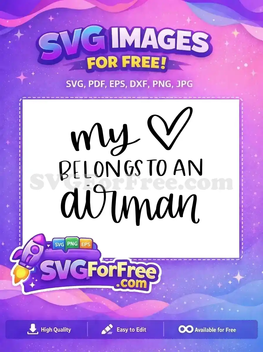 Free Heart Detail Free My Airman Quote Free SVG