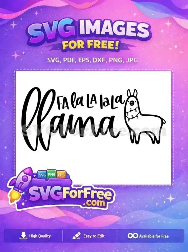 Free Fa La Llama Free Garland Face Christmas Free SVG