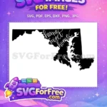 Free Maryland Outline Silhouette Free Home Sweet Home Quote Free SVG - Instant Download