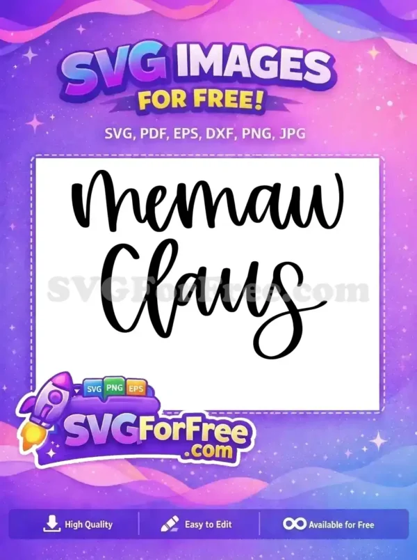 Free Memaw Claus Quote Free Christmas T-shirt Free SVG