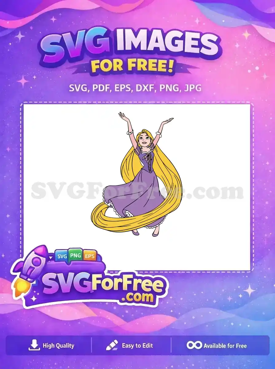Free Smiling Expression Free Flowing Hair Tangled Free SVG