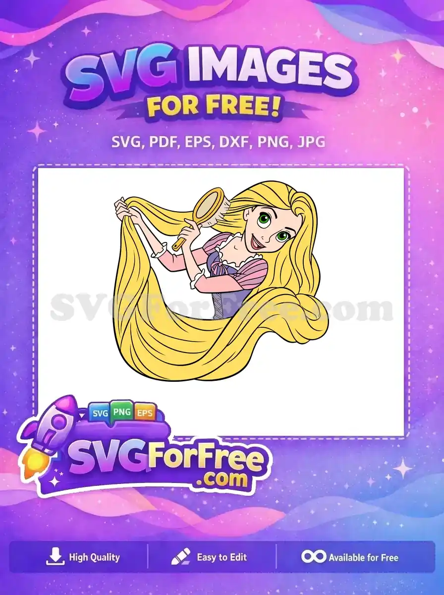 Free Tangled Hair Free Brushing Rapunzel Movie Free SVG