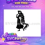 Free Silhouette Rapunzel Free Princess Tangled Free SVG 1 - Instant Download