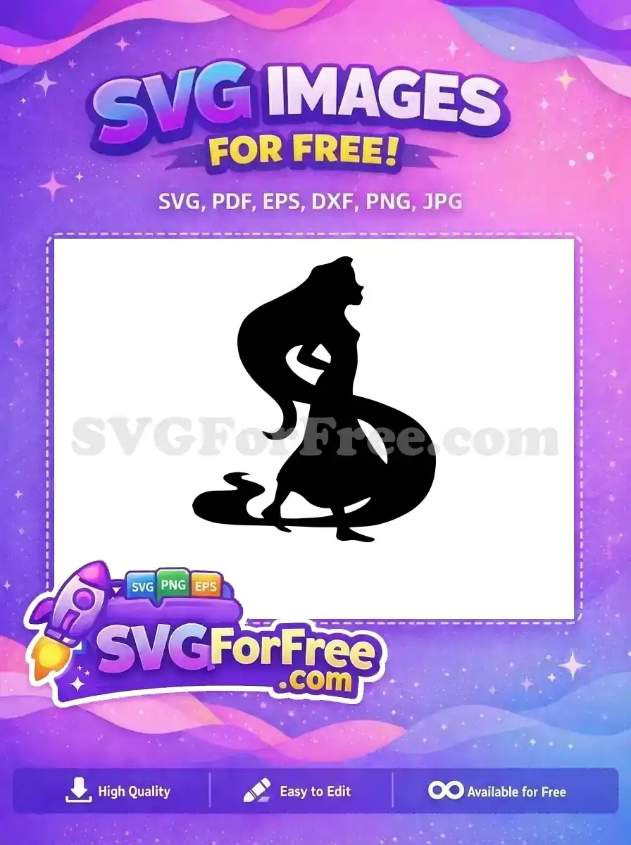 Free Princess Blondie Free Smiling Tangled Themed Free SVG