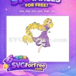 Free Flowing Tangled Hair Free Flower Accents 1 Free SVG - Instant Download