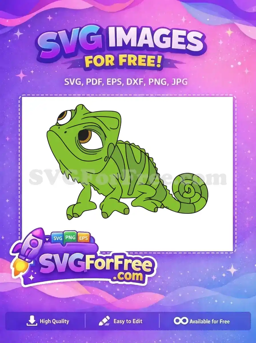 Free Pascal Green Chameleon Free Tangled Design Tangled Free SVG