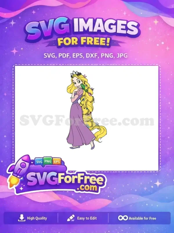 Free Smiling Rapunzel Free Pascal Friend Tangled Free SVG