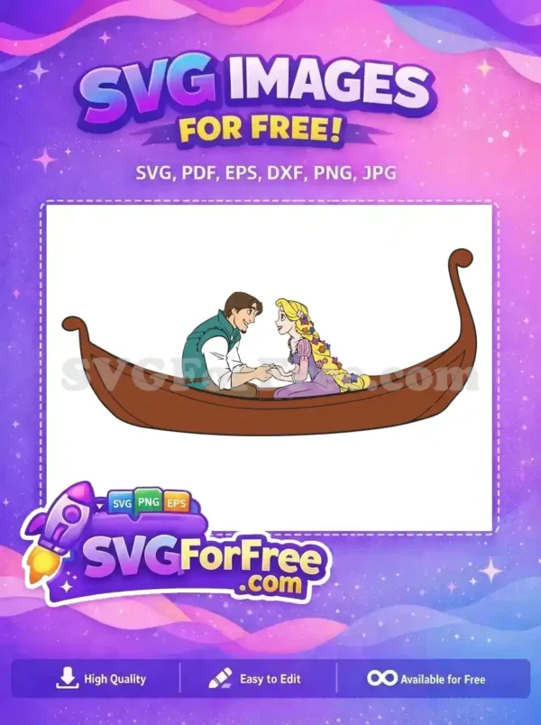 Free Smiling Flynn Free Colorful Hair Tangled Free SVG