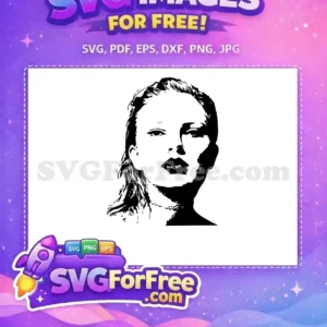 Free Black Hair Free Open Mouth Taylor Swift Free SVG