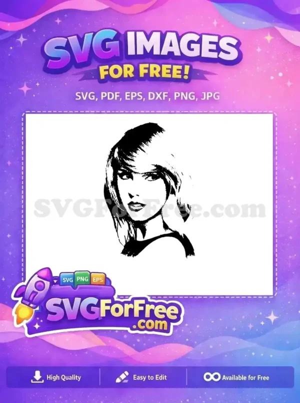 Free Black Hair Free Intense Gaze Taylor Swift Free SVG