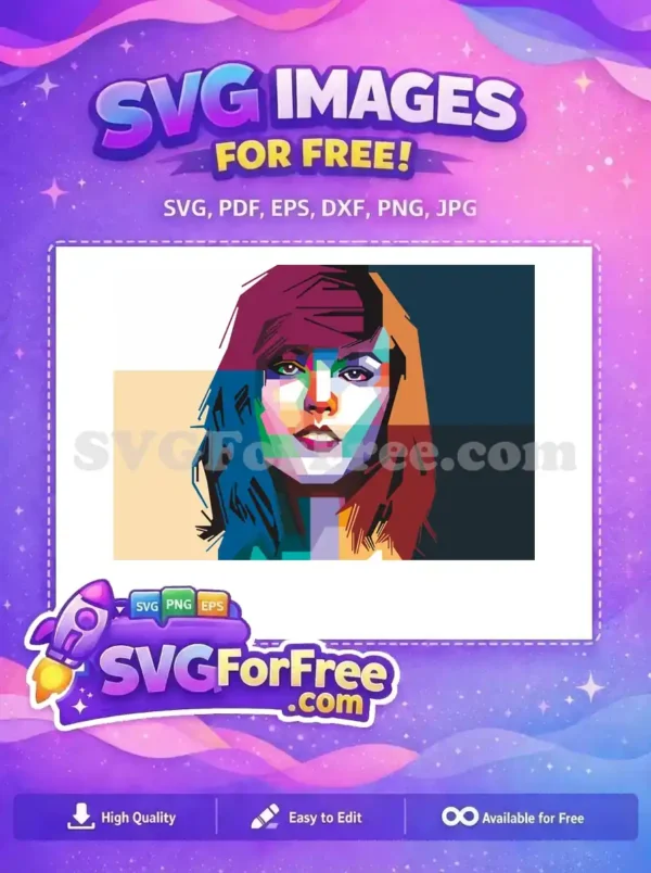 Free Colorful Hair Free Taylor Swift Portrait Singing Free SVG