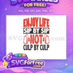Free Red Tea Bag Free Sip Life Enjoy Quote Free SVG - Instant Download