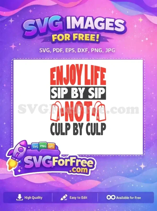 Free Red Tea Bag Free Sip Life Enjoy Quote Free SVG