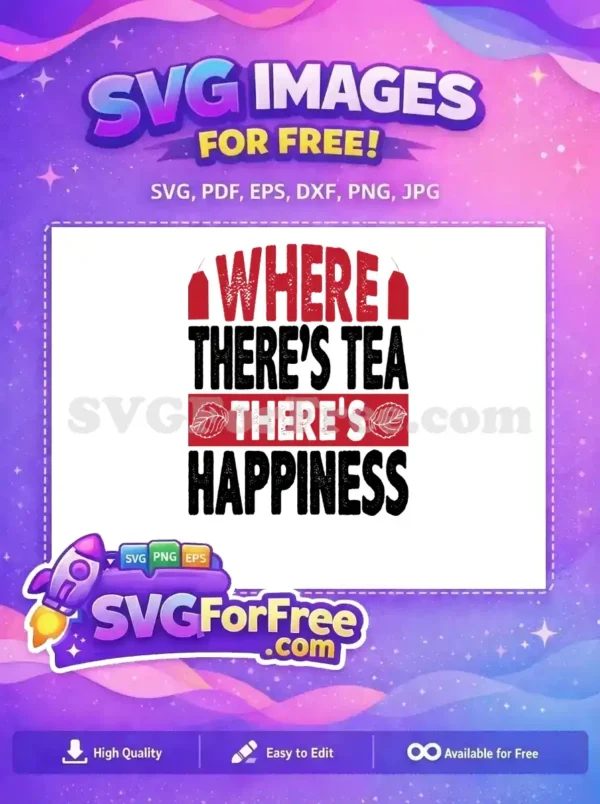 Free Tea Tag Free Mint Leaves Where There's Tea Free SVG