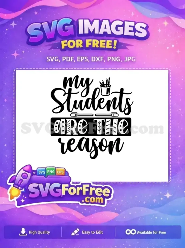 Free Pencil Holder Free My Students Reason Teacher Free SVG